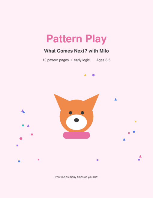 Free Pattern Worksheets for Preschool